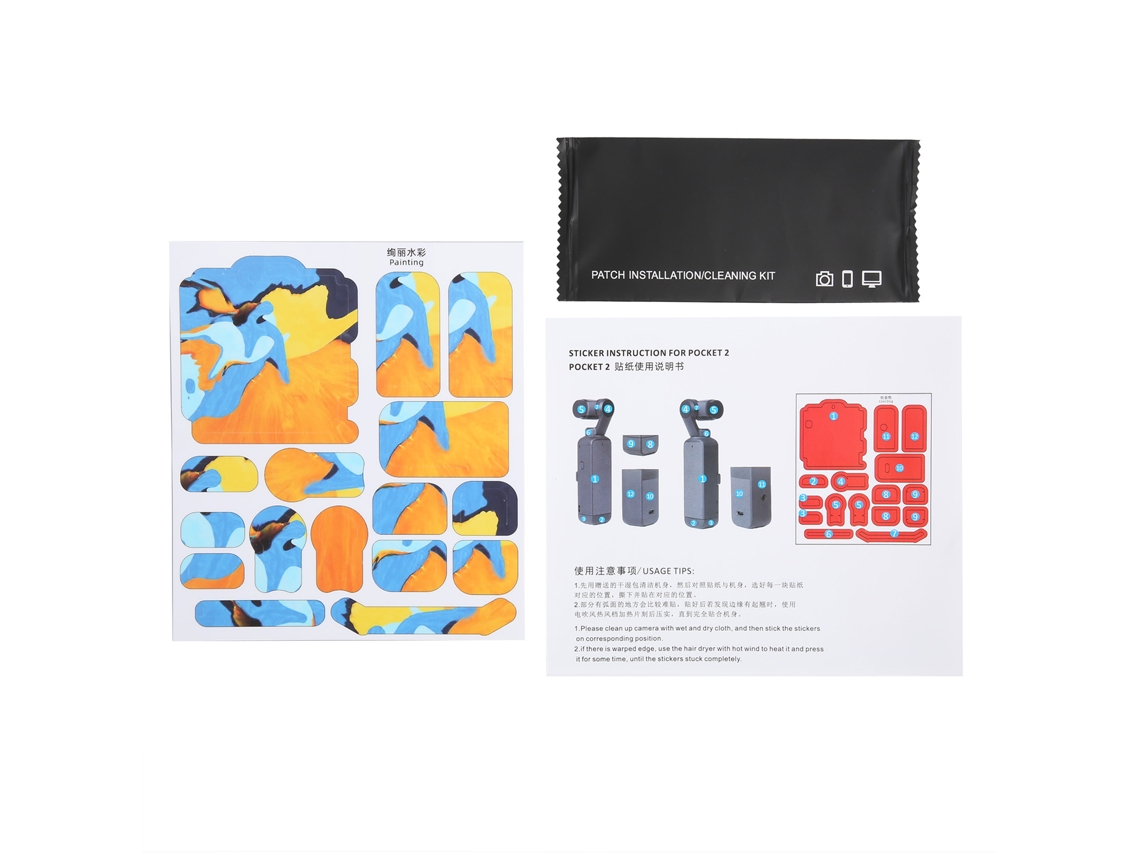 Pegatina Protectora De Pvc Antiarañazos Para Cámara Portátil Pocket 2 Accesorios De Cámara 3‑acuarelas