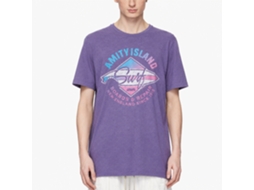 Rockinstone Jaws Movie Amity Island Surf Heather Purple Adult T-shirt Size:xxxl