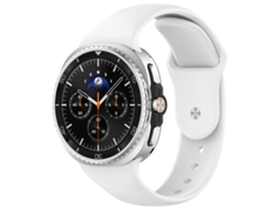 Bracelete Para Samsung Galaxy Watch 8/8 Classic - Silicone Com Fivela Reversa Clássica - Branca