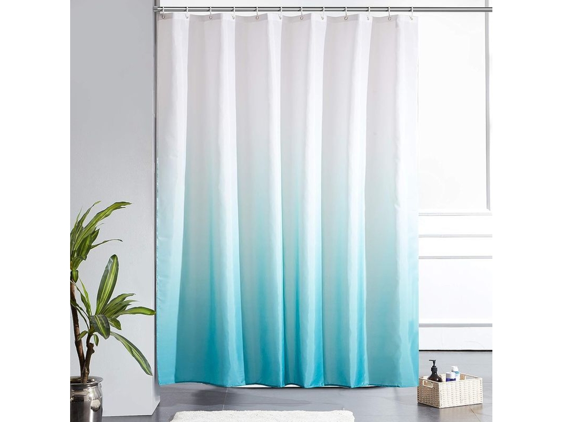 Cortina de banho antimofo, lavável à máquina, impermeável, poliéster, 180x180cm, 12 ganchos S/MARCA