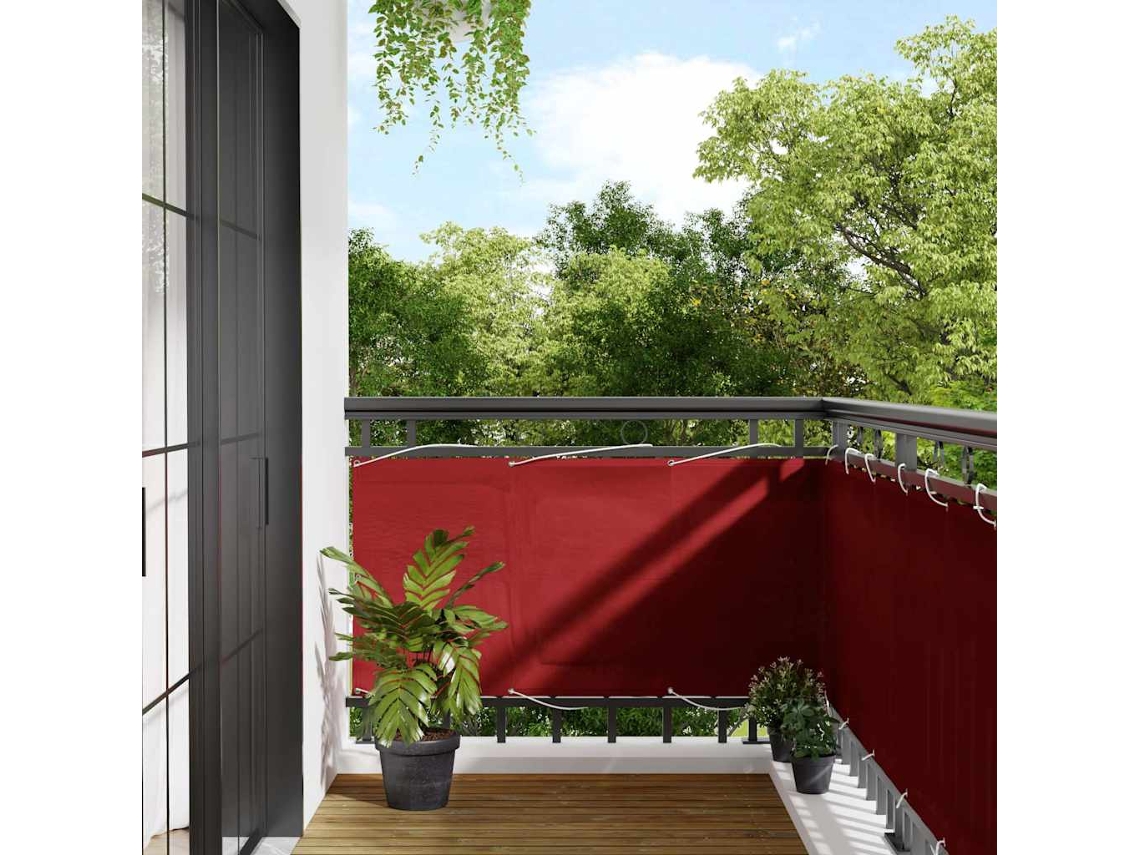 Vidaxl Tela De Varanda 75x800 Cm 100% Poliéster Oxford Vermelho