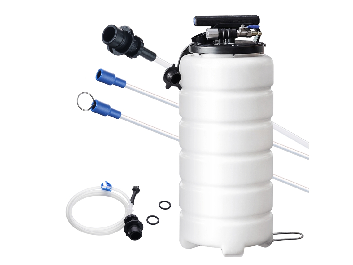 Extrator de Fluído Bomba Vácuo Sucção 15l Troca Óleo Motor Neumática/manual com Manômetro Mangueira para Evacuação Fluidos Automotivos Sob