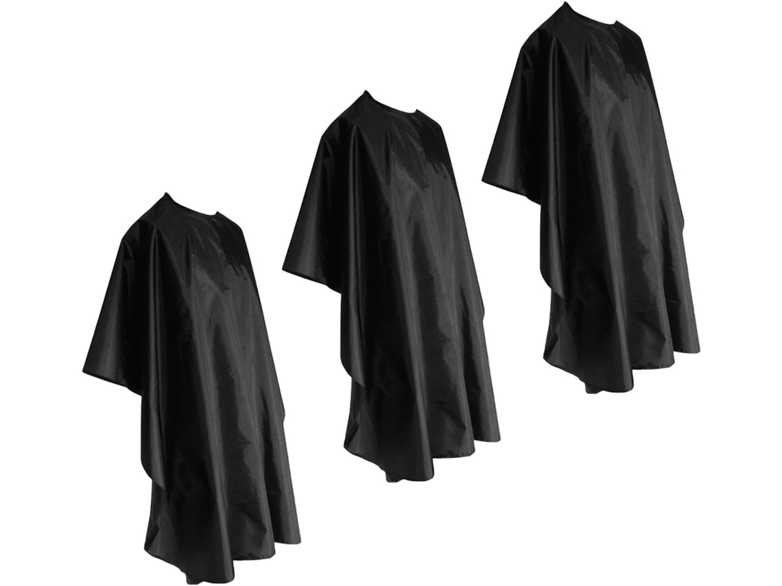 Conjunto de 3 capas para corte de cabelo com revestimento impermeável e design profissional.
