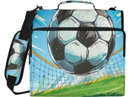 Pasta Fichário Com Desenho Animado De Futebol, Fichário Com Zíper De 3 Argolas Escola E Trabalho, Estojo De