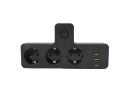 Laxiscreed Tomada De Energia Com 3 Tomadas Ca, Usb E Type-c, Interruptor, 250v, Padrão Europeu