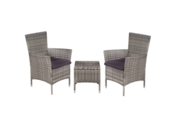 Pcs Conjunto Bistrô Vime Pe Cinzento Dkd Home Decor