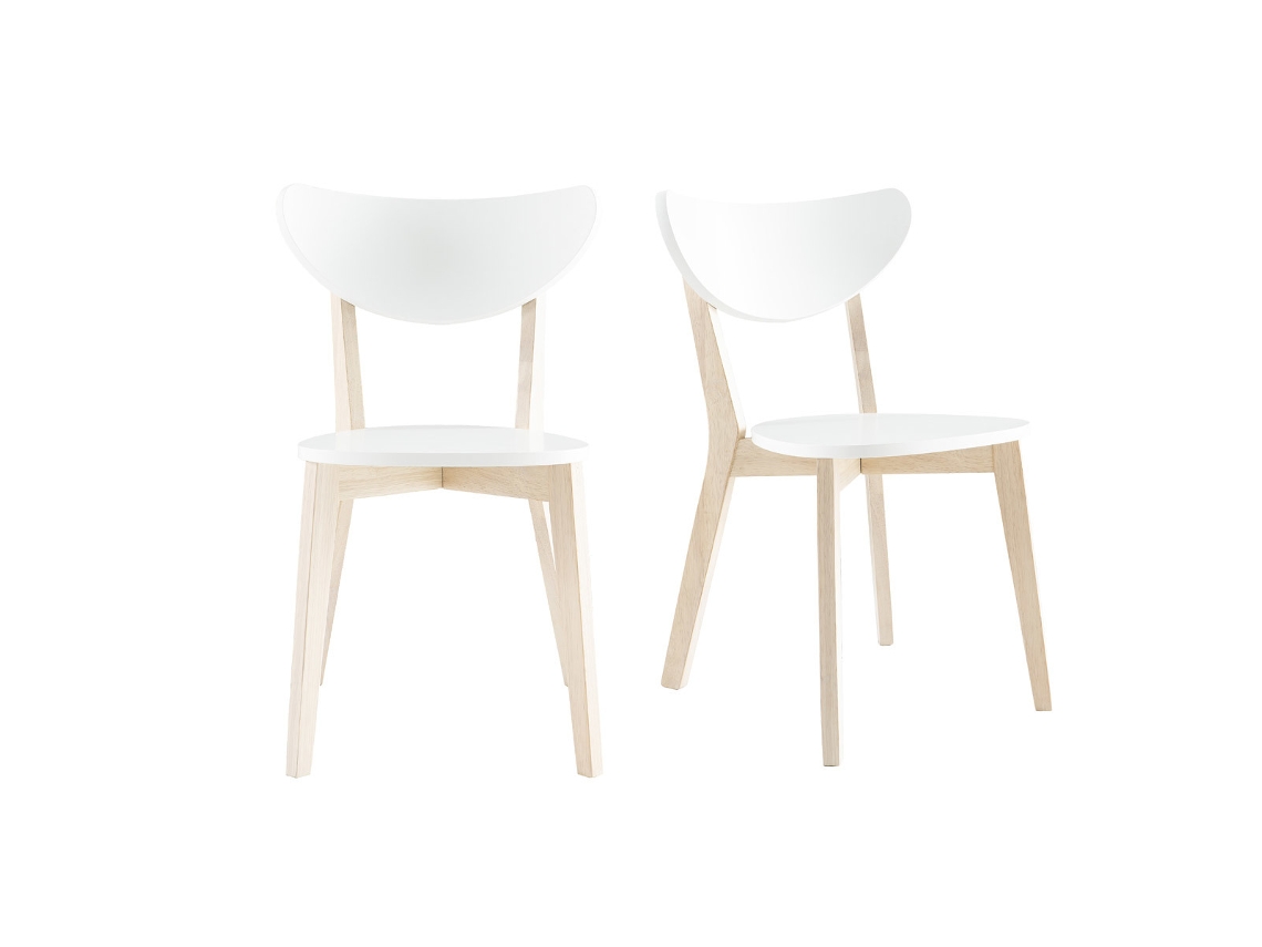 Leena Cadeiras de Design Laminado e Madeira Branca Lote de 2 MILIBOO