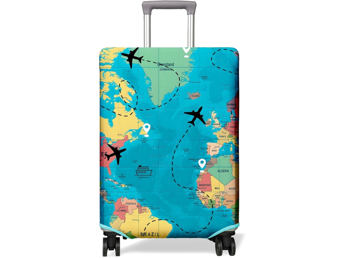 Capa para Mala de Viagem com Rodinhas 18 a 22 Polegadas. Estampa Floral. Ideal para Viagens. Capa Elástica Bagagem BRILVIBERA