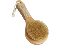 Escova De Banho Cabilock Antiderrapante Madeira Com Cerdas Naturais Javali, Escova Esfoliante Corporal E De Limpeza
