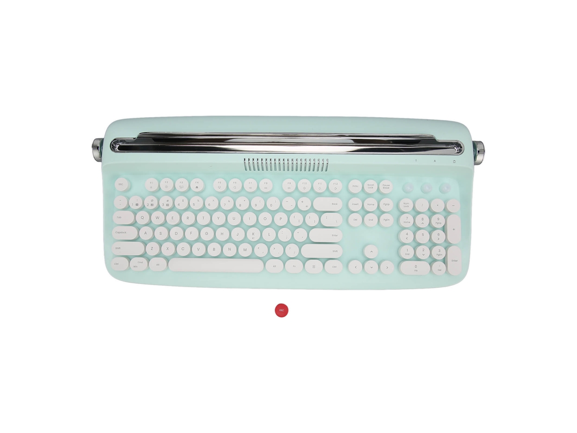 Teclado De Máquina De Escrever Sem Fio 104 Teclas Bt5.0 Verde
