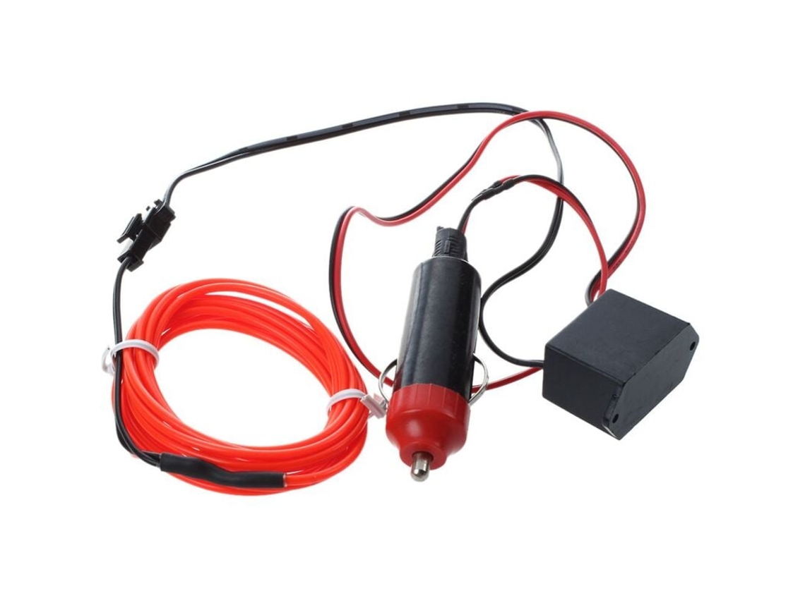 Lâmpada Fluorescente Led Flexível El Neon Glow Tube Dc 12v Inversor Para Carro, 2m Vermelho Slowmoose