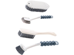 Conjunto De 4 Escovas Limpeza Flexíveis Homoyoyo Com Cabo Ergonômico Plástico Para Cozinha E Banheiro, Adequadas Para
