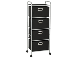 Gaveta de arrumação VIDAXL Preto Tecido (41.5 x 31 x 114)