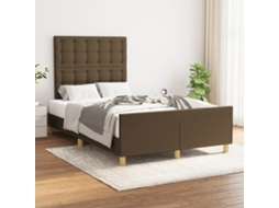 Vidaxl Estrutura De Cama Sem Colchão 120x200 Cm Tecido Castanho-escuro
