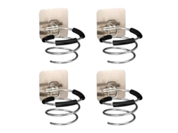 Conjunto de 4 Suportes Espirais Parede para Secador Cabelo Organizador Ferramentas Cabeleireiro Sup Orte GOKOCO