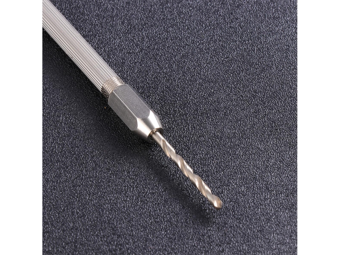 Furadeira Manual De Aço Prateado Com Cabeça Dupla Para Trabalhos