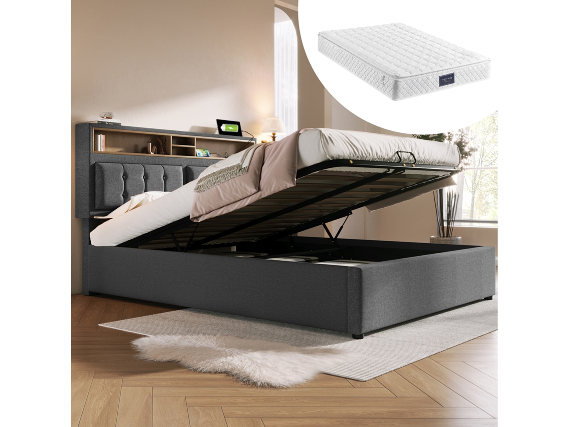 Cama 140x200 Com Usb-c E Colchão