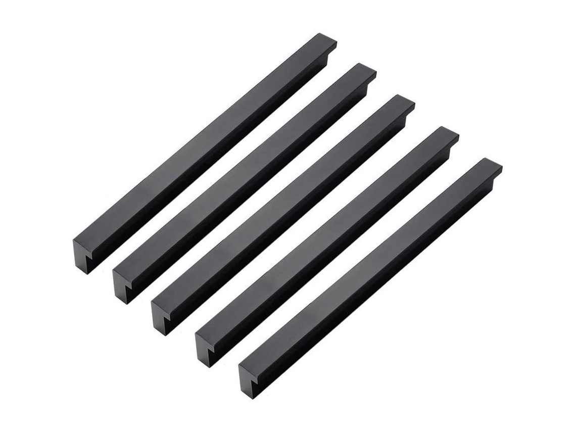 Mango de porta LINJOU, alumínio preto, 192mm, 10 peças