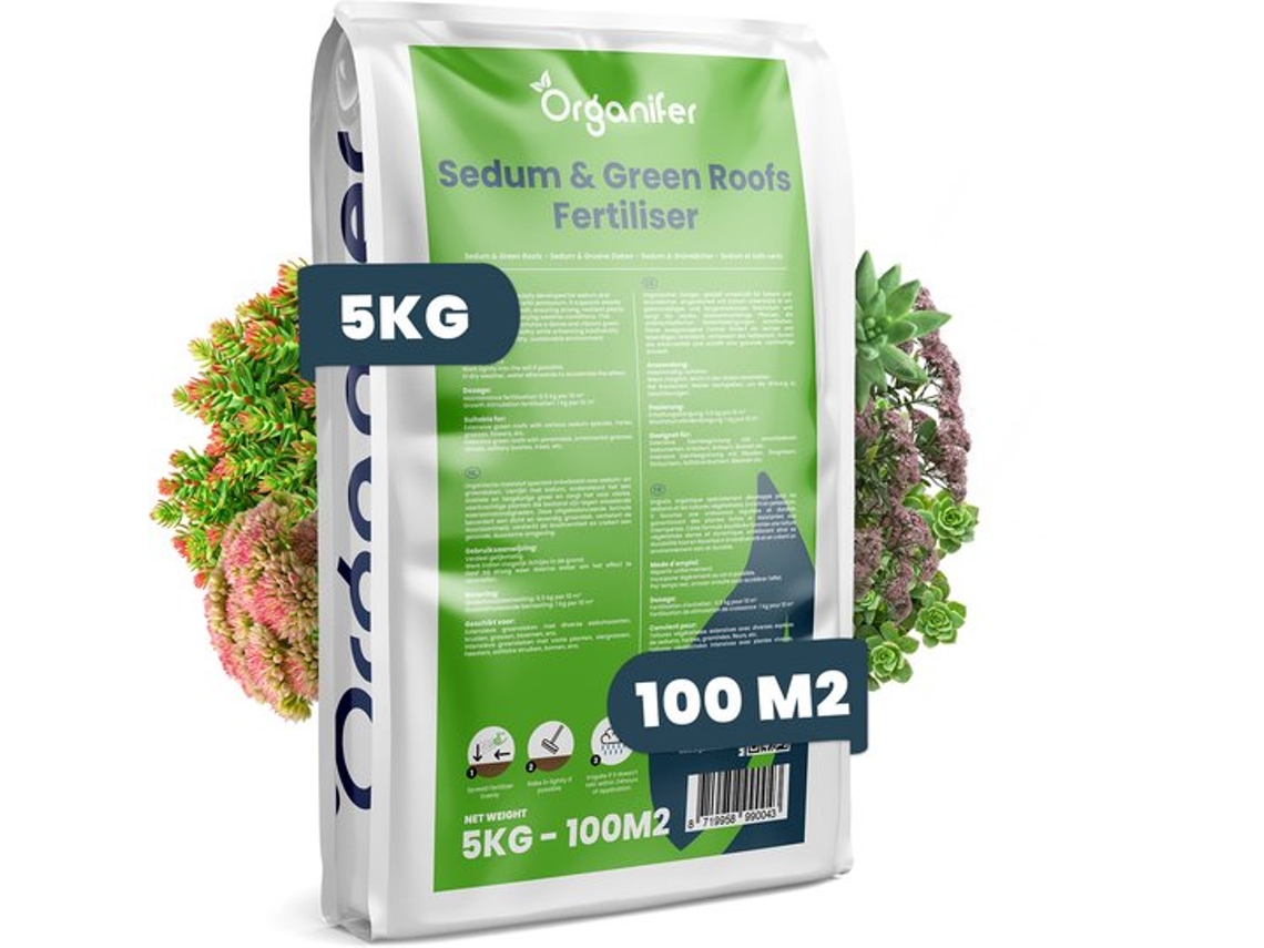 Fertilizante Para Sedums E Coberturas Verdes 5 Kg Para 100 M² Organizador Organifer