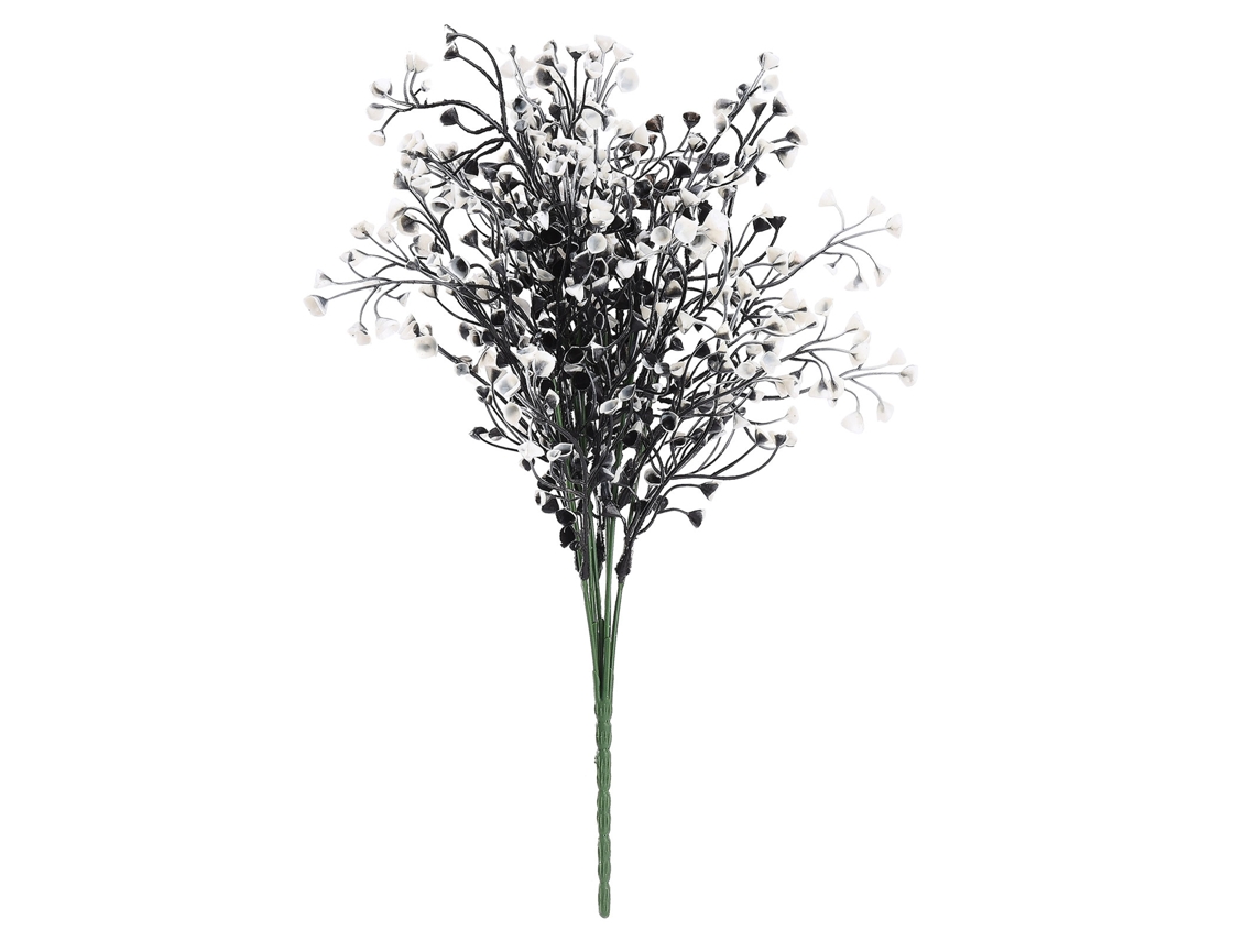 Ramos de Flor Artificial de Willow Preto e Branco, 40cm com 7 Garfos LAXISCREED