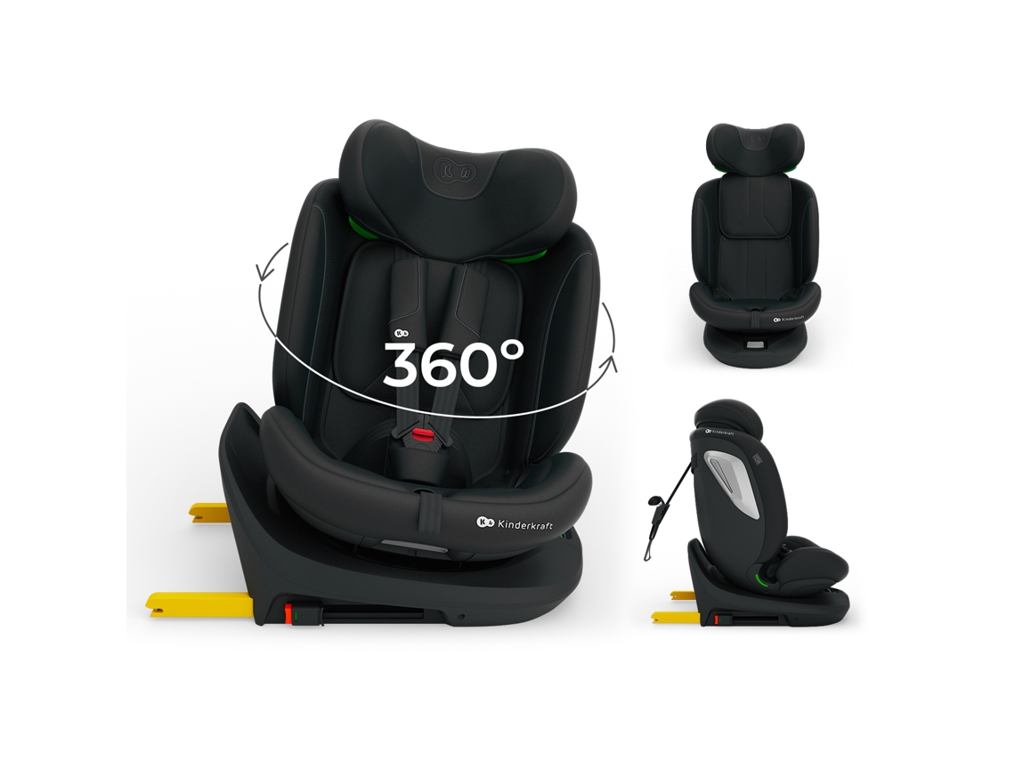 Cadeira Auto Kinderkraft I-GROW 2 PLUS i-Size com RWF/FWF, Top Tether e Proteção Lateral Preto