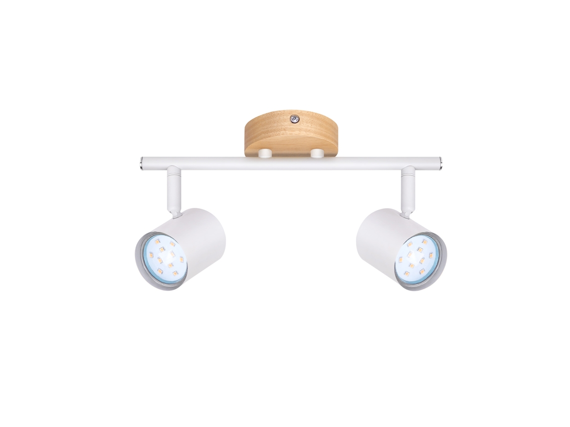 Nettlife Led 2 Chama Para Montagem No Teto - Branco Projetor Giratório Gu10 Para Montagem No Teto Candeeiro De Parede Em Madeira Sem Lâmpada