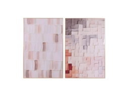 Pintura Home Esprit Bege Abstrato Escandinavo 80 X 3,5 X 120 Cm (2 Unidades)