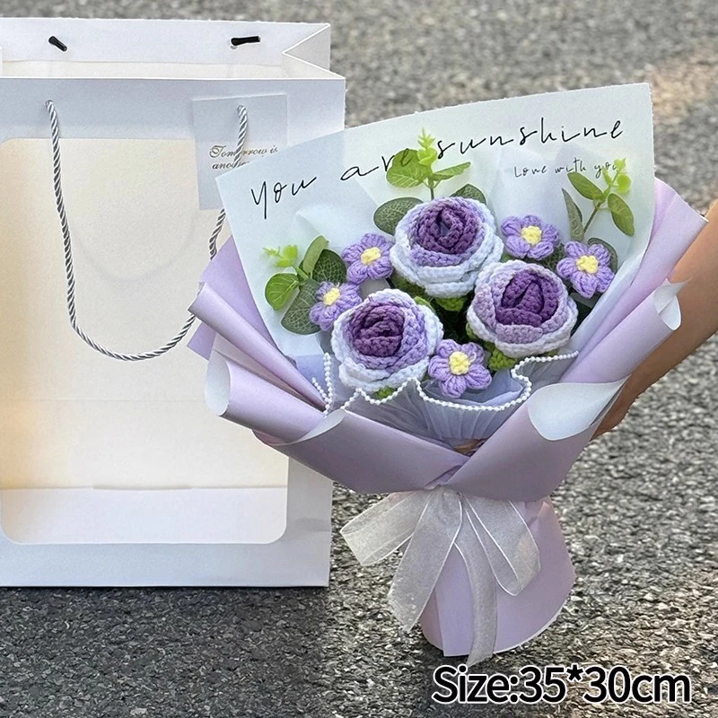 Buquês De Crochê, Buquês Artificiais Prontos, Decoração Para Festas, Presentes Perfeitos.