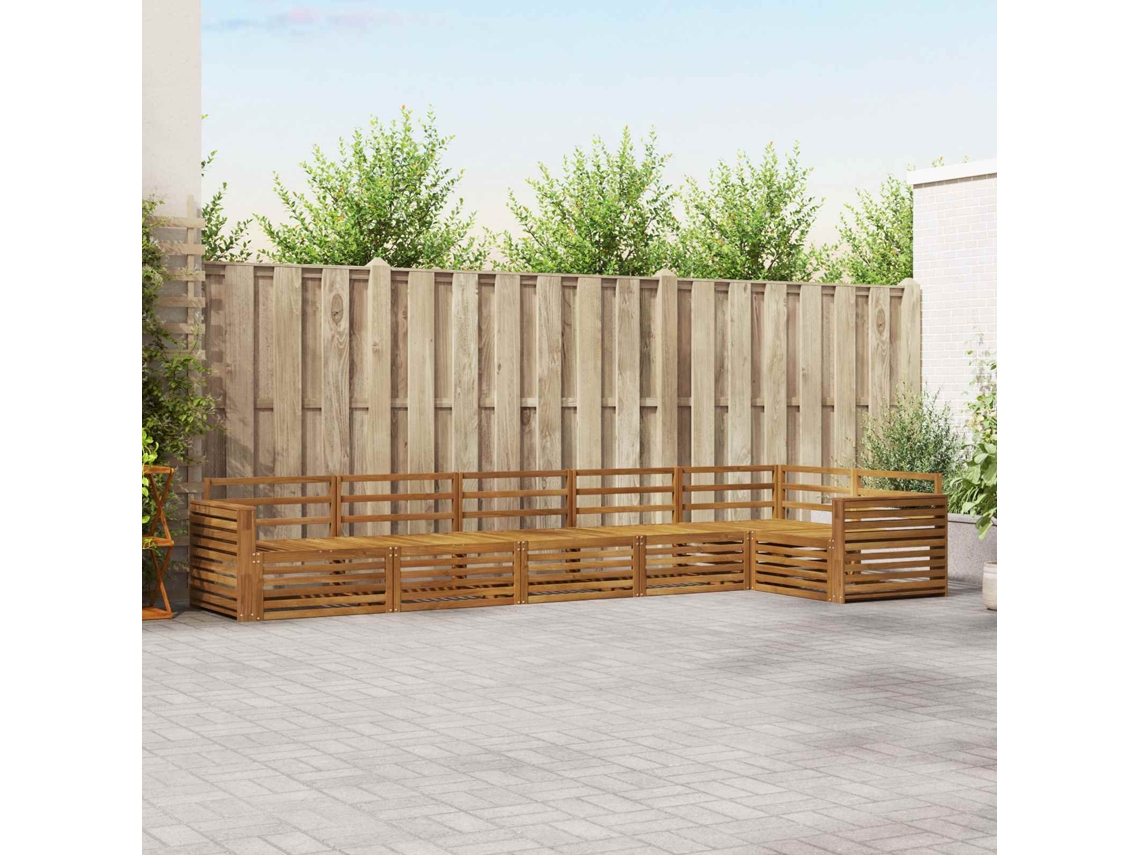 Vidaxl Conjunto De Sofás Para Exterior 6 Pcs Natural