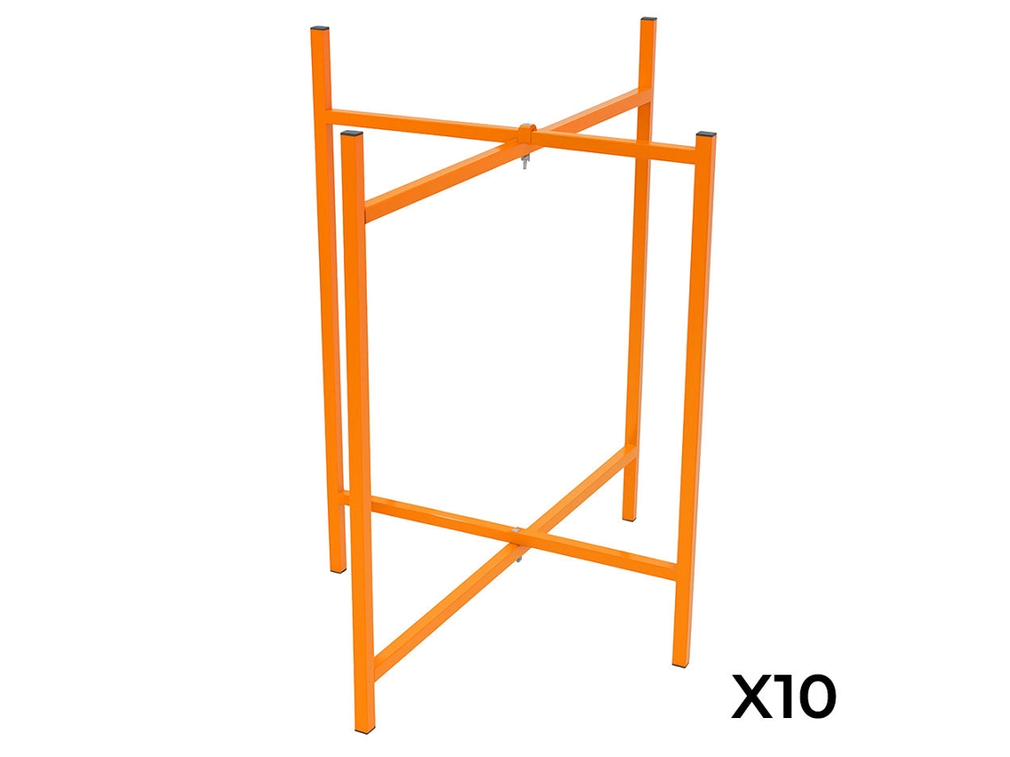 Base Para Placas De Argamassa | Conjunto De 10 | Suportes Dobráveis Em Aço 25x25mm | Altura 75cm | Capacidade 100kg | Monstershop