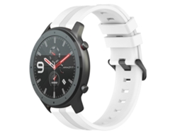 Bracelete de Smartwatch para Amazfit GTR 47mm 22mm listrada côncava Slicone (branca)