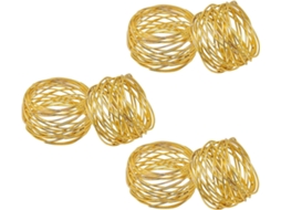 Rebe juego de 6 Anillos para Servilletas Hecho a Mano Oro para Decoración de Mesa Diaria