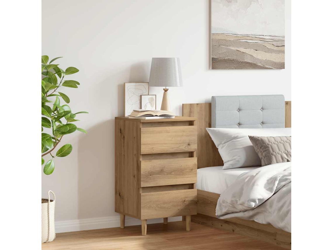 Vidaxl Mesa Cabeceira 40x35x69 Cm Derivados Madeira Carvalho Artisiano