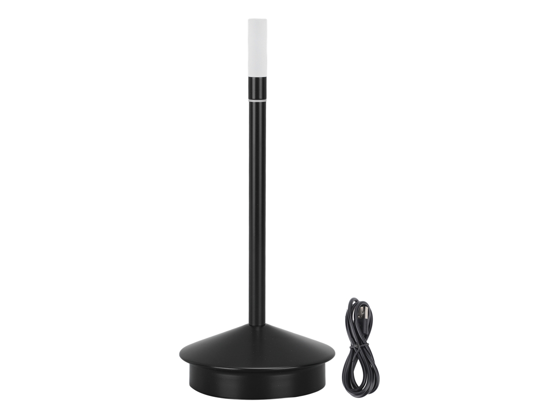 Rebe-lámpara De Vela Inalámbrica Led Recargable 2000mah Usb Type C Portátil Para Mesa De Comedor Restaurante Negra