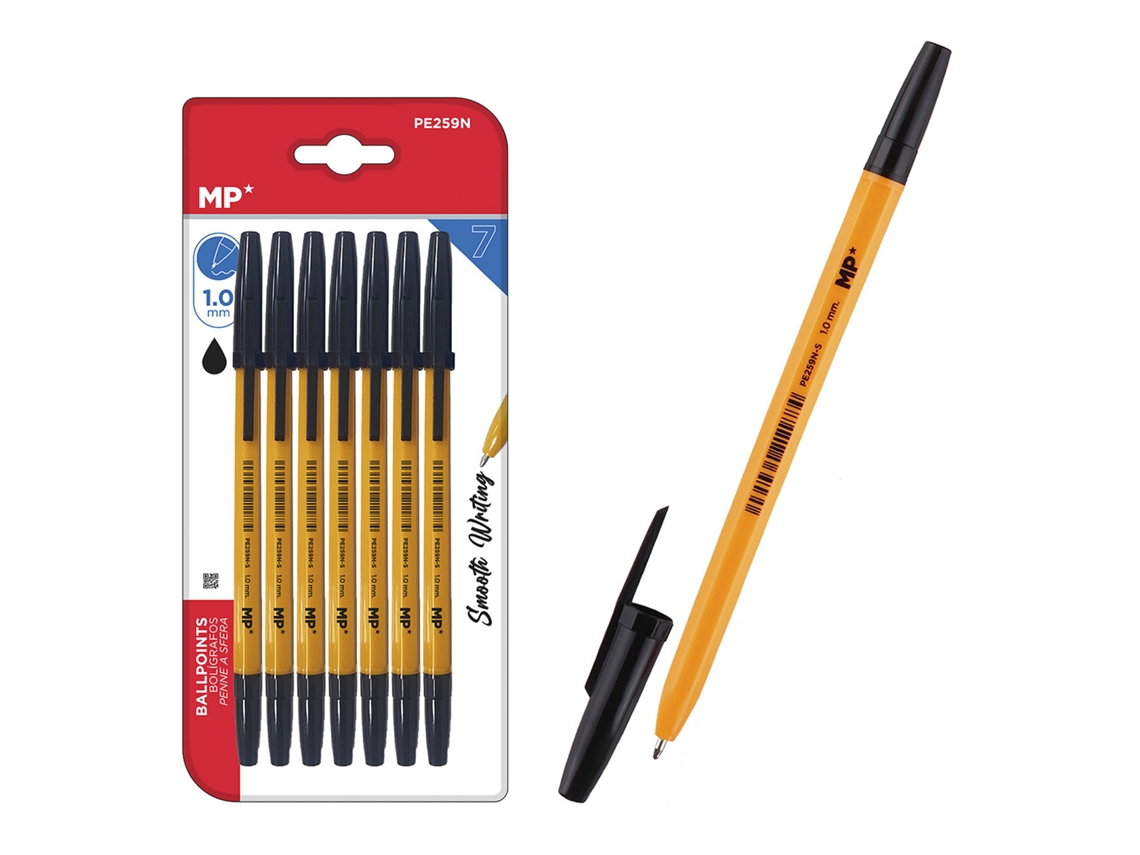 Canetes Pretos Soft Ponta 1.0 Mm 7 Uds.