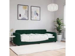 Vidaxl Sofá-cama 80x200 Cm Veludo Verde-escuro