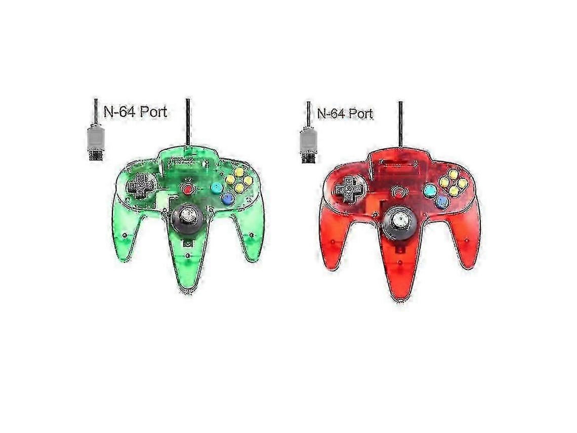 Pacote Com 2 Controles Com Fio Vintage De 64 Bits Para N64, Para Substituição De Gamepad De Jogos Retrô Ly Ebike