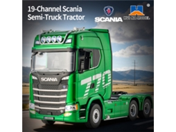 Reboque Rc Verde 1502 Huina Toys 1501 Pro 1502 1/18 2.4g 19ch Scania 770s Trator Reboque Oficial Luz Led Proporcional Rtr MDUG