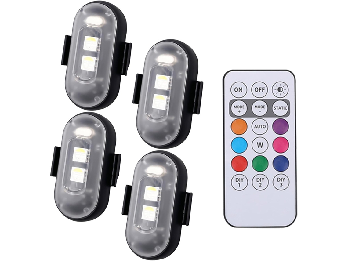 Luzes De Advertência Led Multicoloridas Universais Para Motocicletas E Bicicletas, Intermitentes, À Prova D Água Ip65