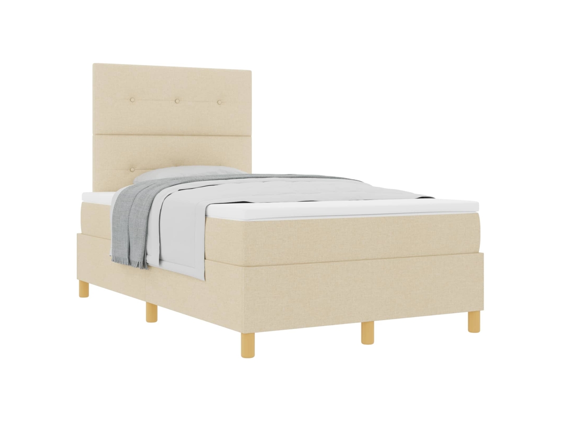 Conjunto 1 Cama Box Vidaxl Cinzento-claro Tecido (120 X 190 Cm)