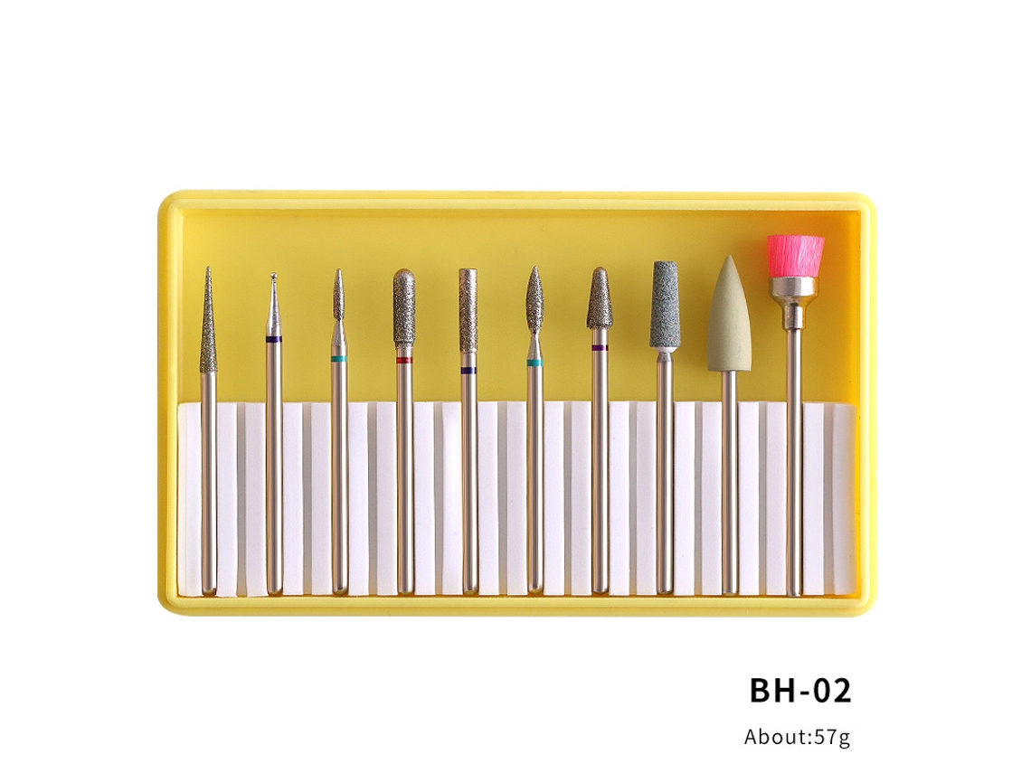 Conjunto De Ferramentas Para Unhas Com Pontas De Polimento Em Liga De Aço Tungstênio E Cerâmica. 02 Yunzii