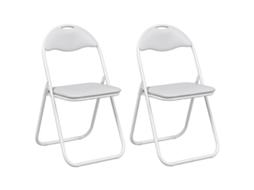 Conjunto 2 Cadeira De Jantar Dobrável Vidaxl Branco Aço (48 X 43,5 X 81 Cm)