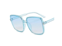 Óculos De Sol Quadrados De Grife Femininos, Retrô, Vintage, Degradê, Lentes Transparentes, Preto E Branco, Azul