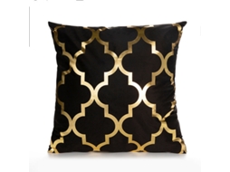 Capa De Almofada Dourada Estampada De 45 Cm, Estilo Europeu Retrô, Capa De Almofada Para Sofá, Decoração Para Casa, Capa De Almofada Curta De Pelúcia,