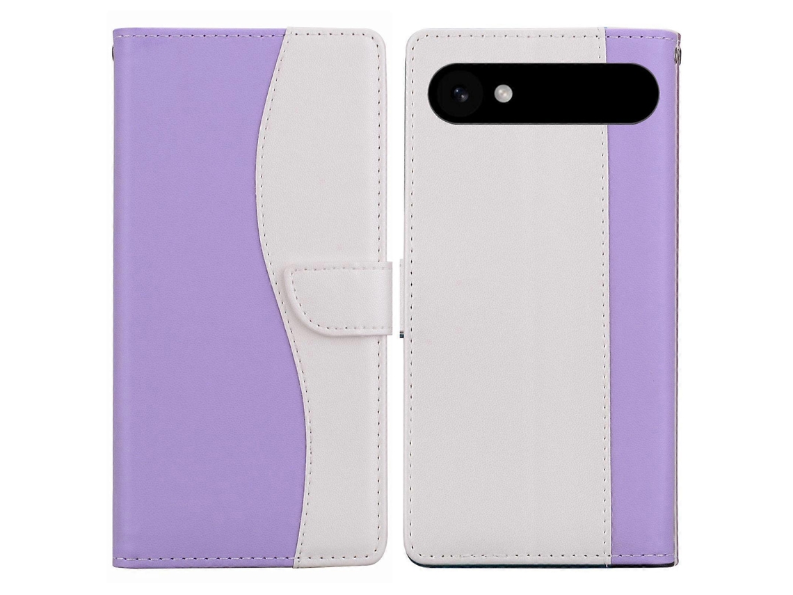 Capa De Couro Bicolor Com Relevo Para Celular