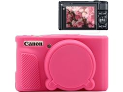 Capa Protetora Silicone HEXINYIGJLY para Canon Powershot Sx740/sx730leve, Antirriscos, Películas Ecrã Rosa Claro