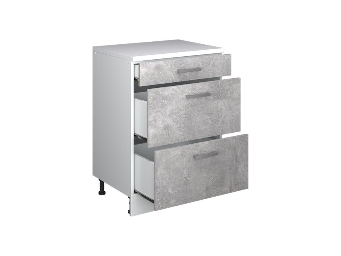 Móvel de Extensão com Gavetas Estilo Concreto Branco 60 X 46 Cm VICCO