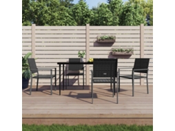 Vidaxl 5 Pcs Conjunto De Jantar P/ Jardim Vime Pe E Aço