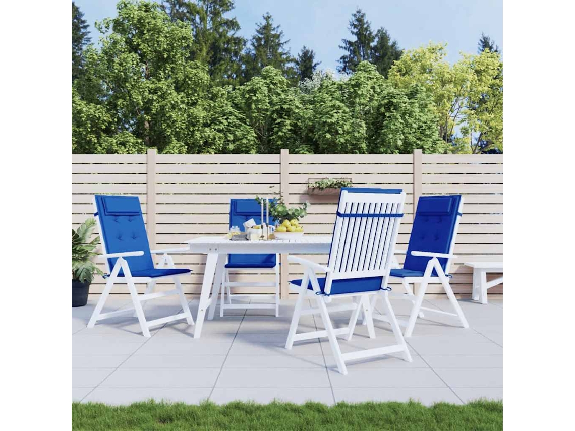 Vidaxl Almofadões Cadeira Encosto Alto 6 Pcs Tecido Oxford Azul Real