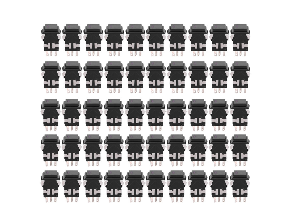 50pcs Interruptor De Botão De Reset Com Luz 8 Pinos Estável 12v Preto